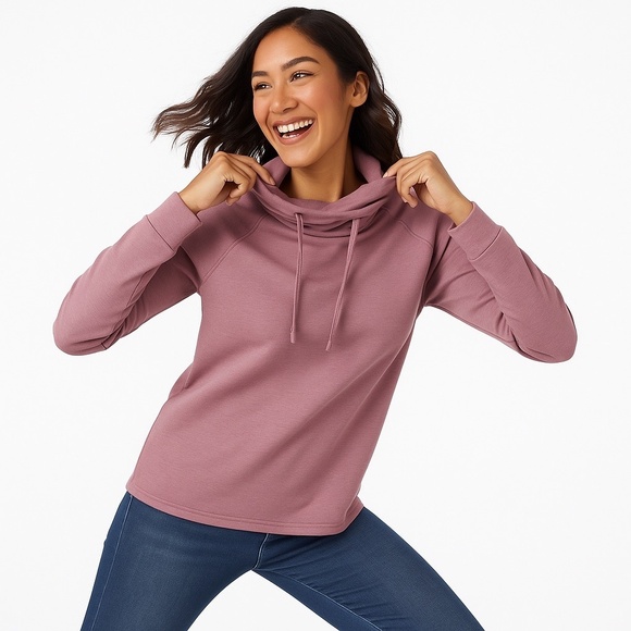 NWT 32 Degrees HEAT Funnel Neck Sweatshirt – Size XXL – Ballerina Pink - Picture 1 of 4